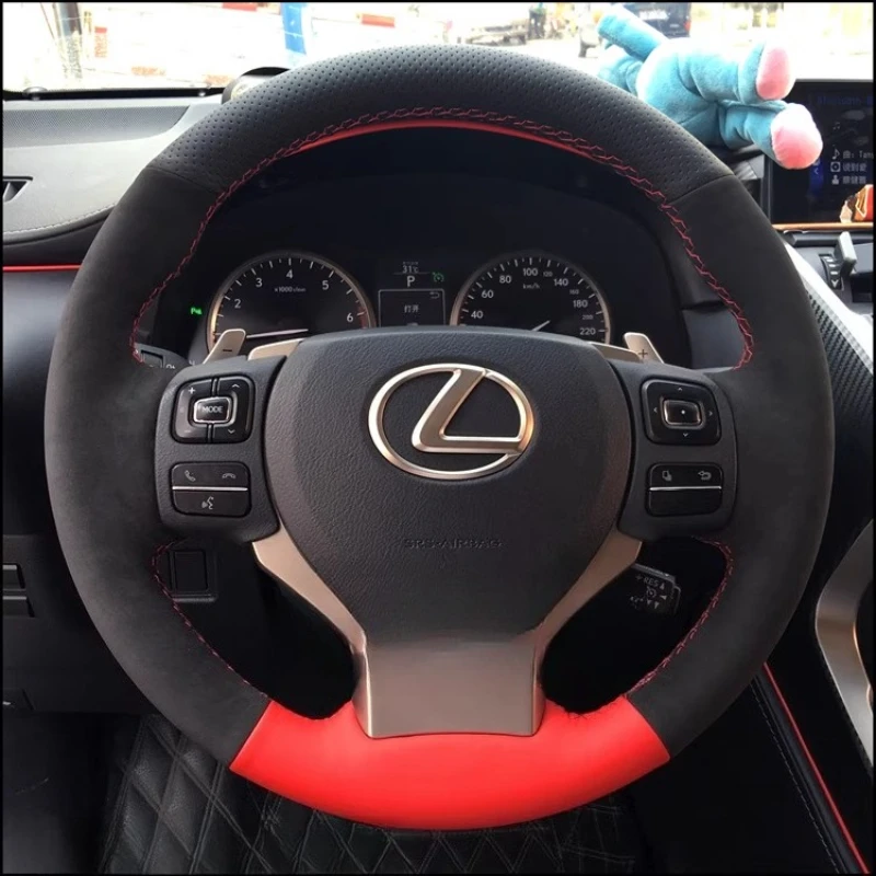 

Hand Stitched Genuine Leather suede Non-slip Car Steering Wheel Cover for Lexus IS250 2014 2015 IS200t 2016 2017 Auto Parts