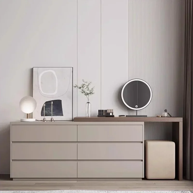 

European Wooden Dressing Table Girls Storage Organizer Luxury Dressing Table Led Light Mueble Tocador Para Maquillaje Furniture