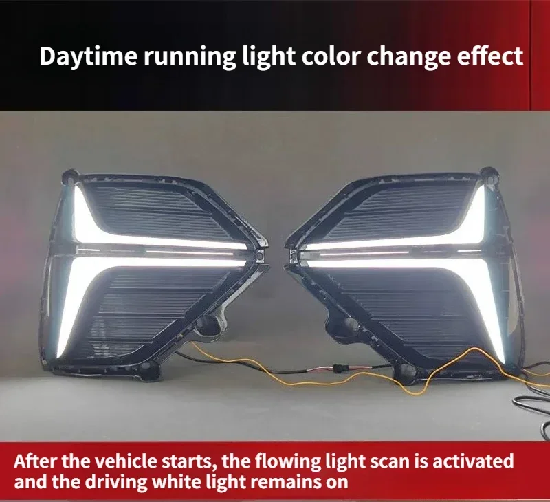 For Geely Emgrand 2026 Car Led Daytime Running Light Front Fog Light Modification Yellow Turn Signal 12V Daylights Accessories detail image 9