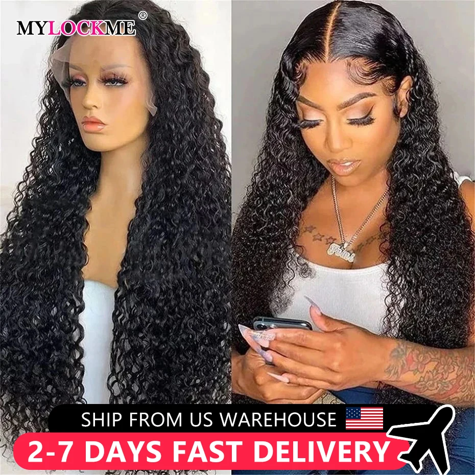 Curly Hair HD Lace Closure Wig for Women 13x6 13x4 Deep Wave Lace Front Wigs Pre Plucked Brazilian Lace Frontal Human Hair Wigs