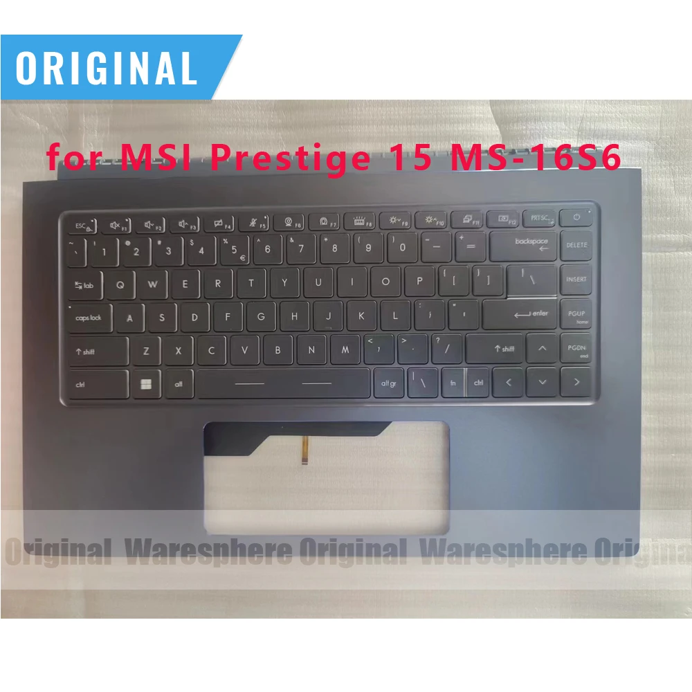 

New Original Palmrest With BL US Keyboard for MSI Prestige 15 MS-16S6 With Backlit keyboard 6S6C415 Dark Blue