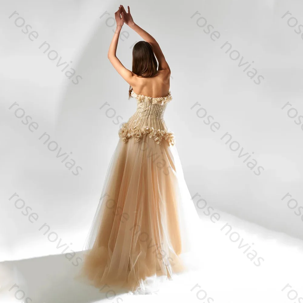 High Quality Classic Evening Dress Tulle for Floor-Length Sweetheart Prom Dress Appliques Flowers Vestidos De Fiesta Customized