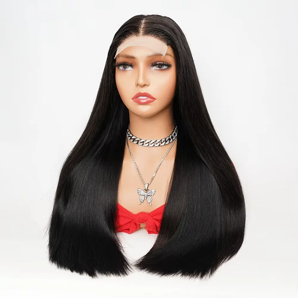 

Bone Straight Double Drawn Human Hair Wigs 4*13 Lace Front Wigs Wig Raw Full Thick End Wigs 4x4 Lace Closure Wig For Women