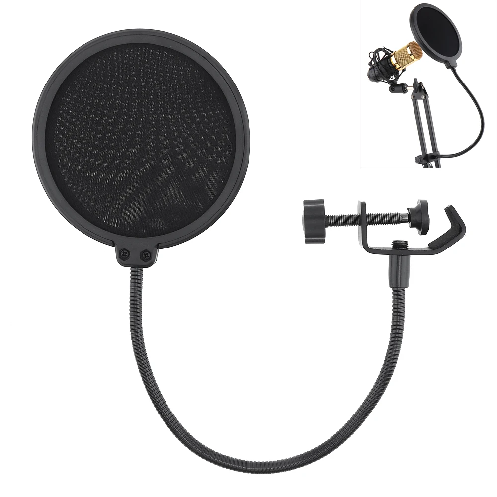 Double Layer Studio Microphone Flexible WindScreen Mask Mic Pop Filter Shield 100/155MM for Speaking Recording Accessories