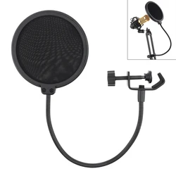 Masque pare-brise flexible pour microphone de studio, double couche, filtre anti-pop pour micro, bouclier 100mm, 155mm pour parler, accessoires statiques