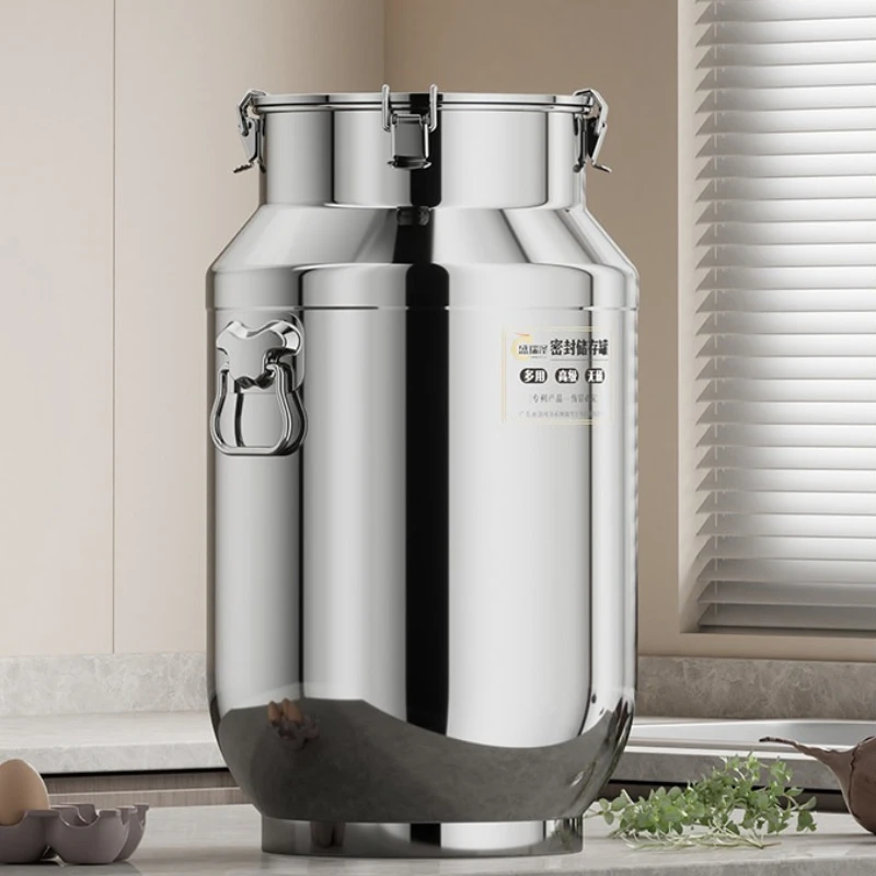 Premium Airtight Stainless Steel Canister Large Capacity Rice Bin for Kitchen Tea Container with Lid Anti-Corrosion Food Jar
