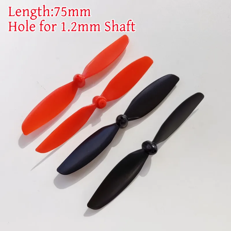 4PCS 75mm Blade Propeller Prop Blade CW+CCW Fit Shaft Diameter 1.2mm For RC Quadcopter Drone Coreless Motor N30 Toy Plane Model