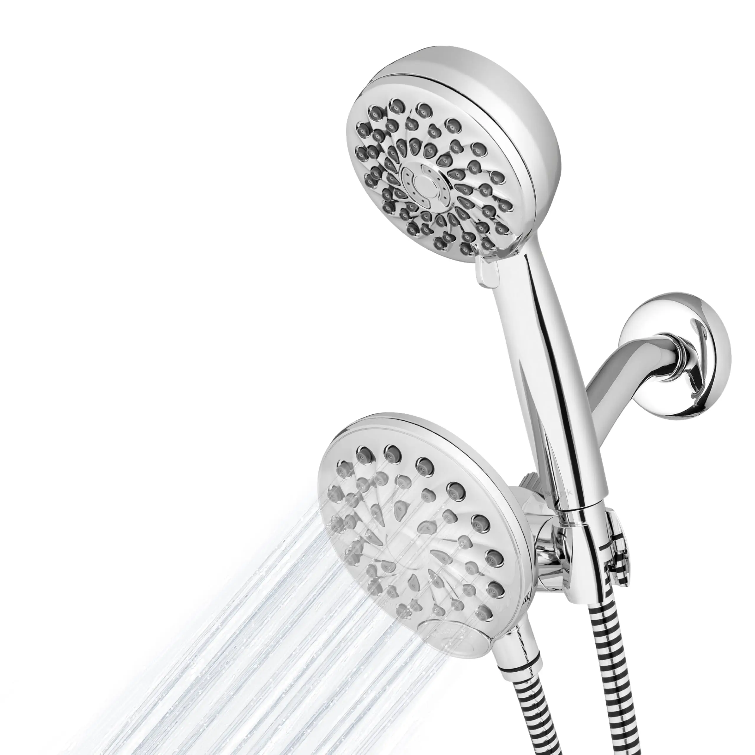 

2-in-1 Shower System Rain Shower Head with 7-Mode Handheld PowerPulse Massage Chrome Finish 1.8 GPM