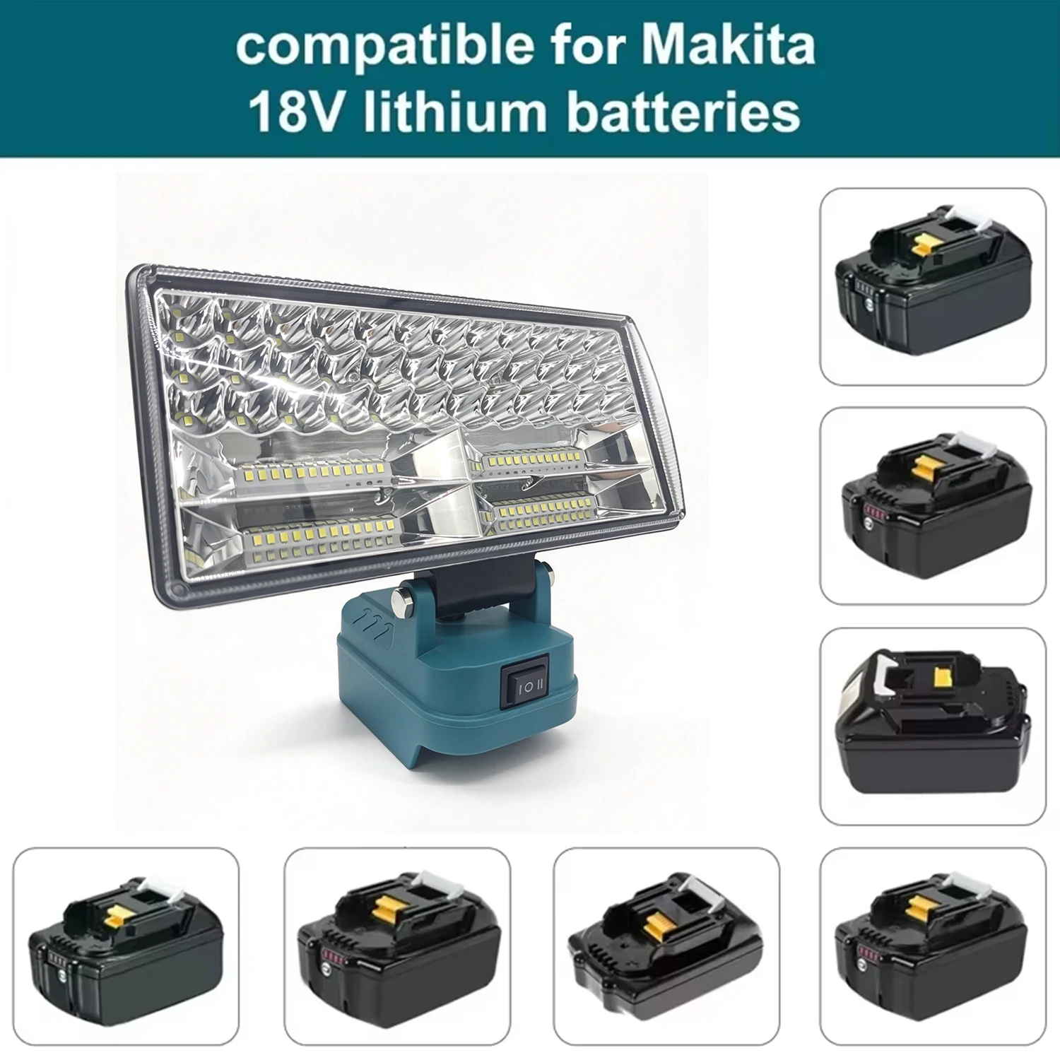 Für Makita 18V Li-Ion Akku LED Arbeitsleuchte, 90W 5400LM 2-stufig Einstellbarer Flutlichtstrahl, Dual USB, Kabellose Camping-Notfalllampe – Detail 7