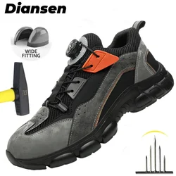 Rotary Buckle New Work Sneakers Lightweight Protective Shoes Safety Industrial Puncture-Proof Anti-smash Men Steel Toe Shoes