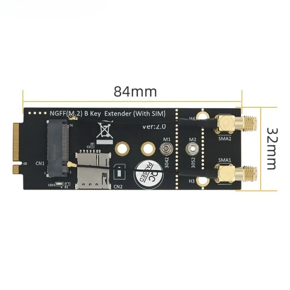 Z M 2 Key B To B Key Wireless Adapter 1 Nano Sim Card Holder 2 Antennas for 5G 4G Lte Module Modem