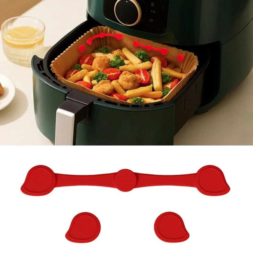 

2 Set Heat-resistant Air Fryer Magnetic Silicone Clip Reusable Removable Air Fryer Liner Buckle Non-Scratch