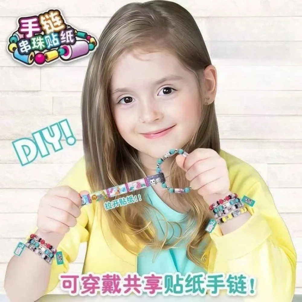 Sticker Bead Bracelet Kit - DIY Jewelry Making Set with Colorful Beads & Decals, Creative Gift for Girls!