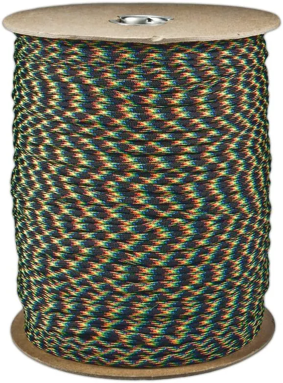 Brand Nylon 550lb Type III Commercial Grade 7 Strand Paracord Made in USA 1000 Ft Spools