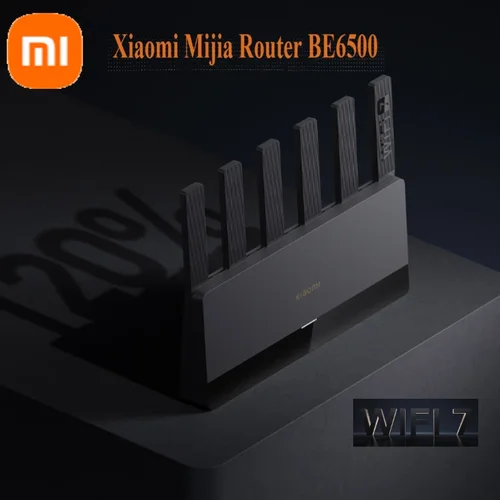Xiaomi-enrutador Mijia BE6500 WiFi 7, 6500M, puerto de red completo de 2,5G, procesador Qualcomm de 4 núcleos, enlace inteligente loT, red de seguridad para el hogar