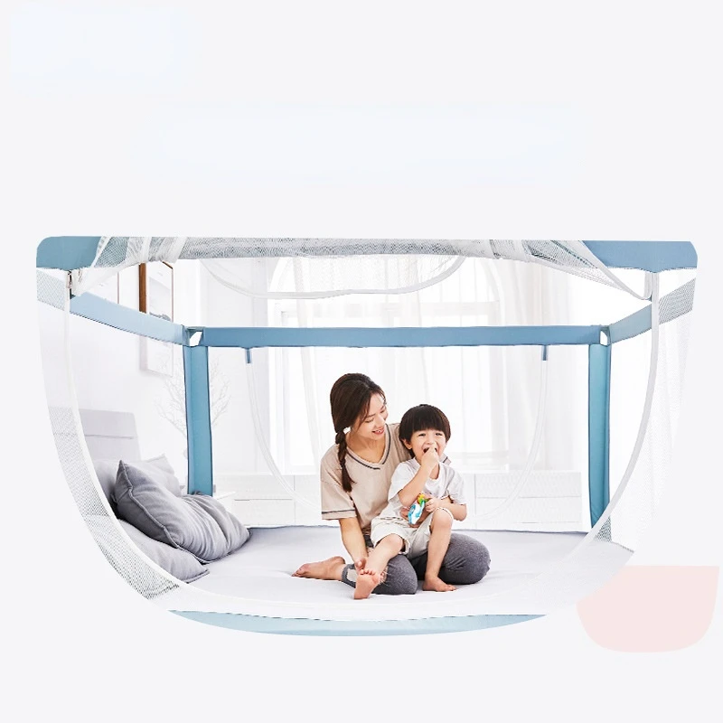 Safety Fence with Mosquito Net Crib Fence Anti-fall Bedside Guardrail Children\'s Anti-fall Bed Baby Yurt