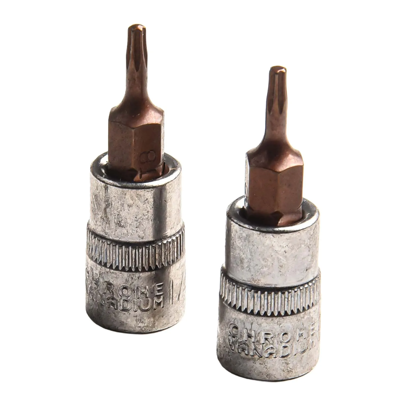 2pcs Torx Screwdriver Bit Sockets 1/4 Inch Sockets Bits Adapter T8-T40 For Home Furnishing Repair Work Hand Tools