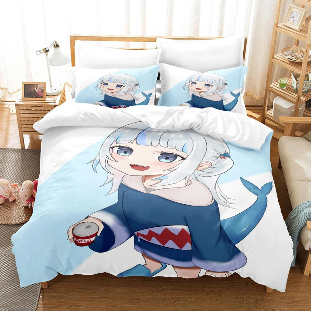 VTuber Ninomae 3D Printed Kawaii Duvet Cover Set for Boys Bedroom Single Double Queen King Size 2024