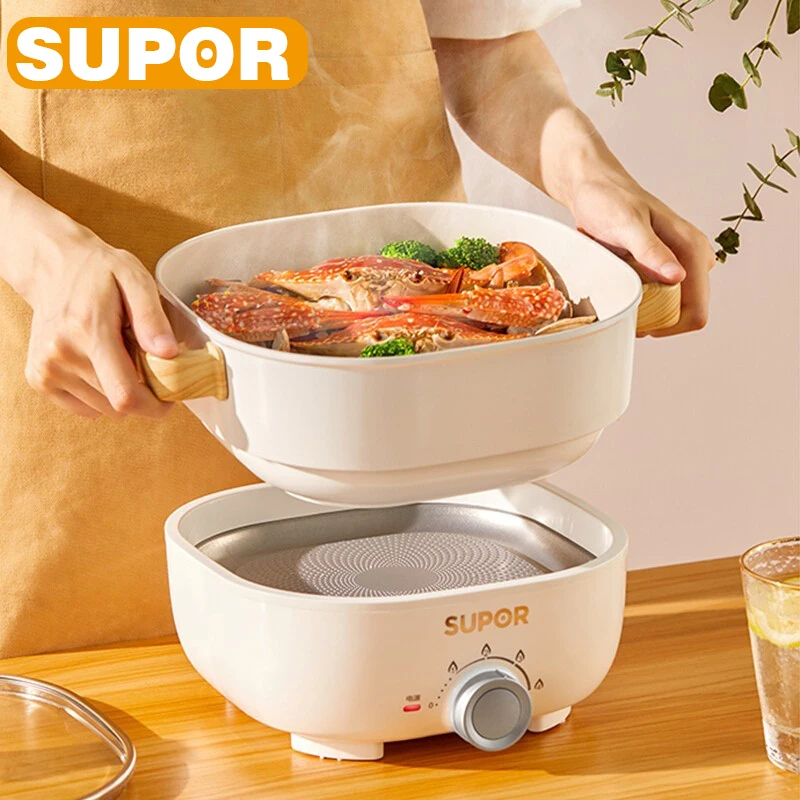 SUPOR Split Electric Cooker 3L Portable Multi-Function Rice Cooker 4-level Fire Power Household Electric Hot Pot For Steaming