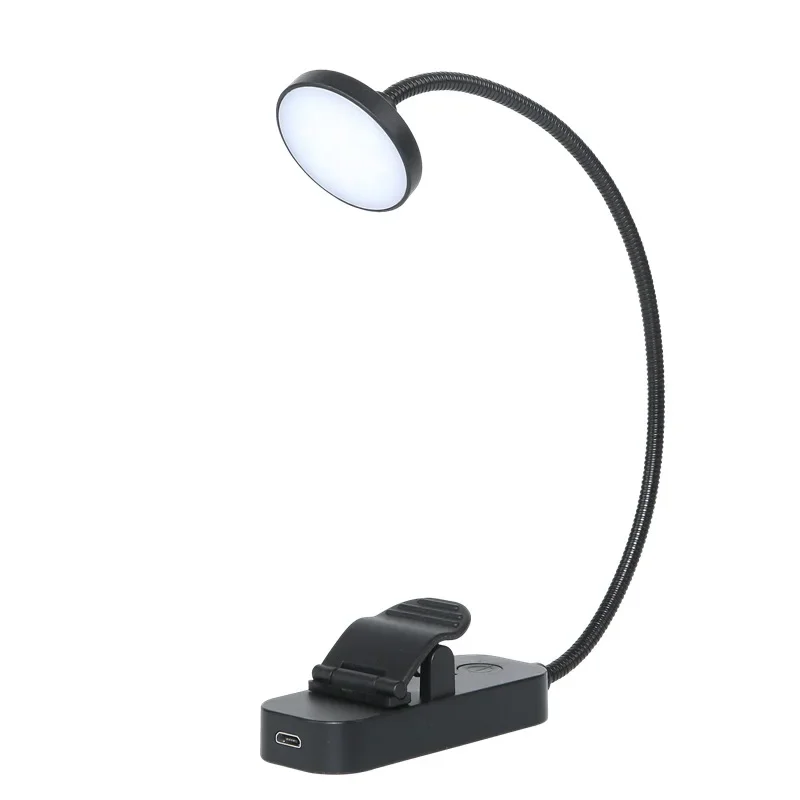 Lámpara de lectura de libros con Clip, luz LED de noche plegable para lector de Kindle, Flexible y ajustable con batería