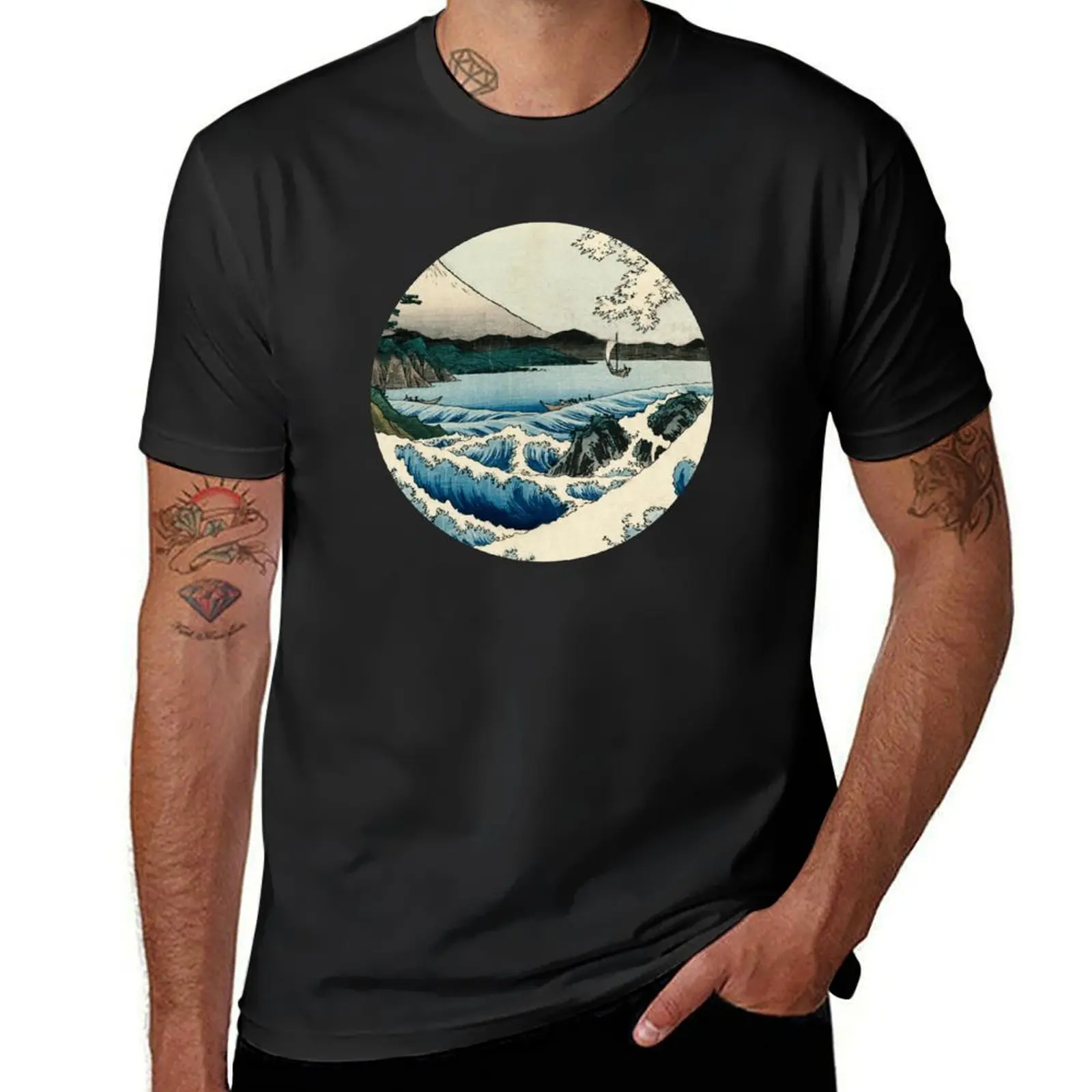 Hiroshige - The Sea off Satta T-Shirt shirts graphic tees Aesthetic clothing mens graphic t-shirts