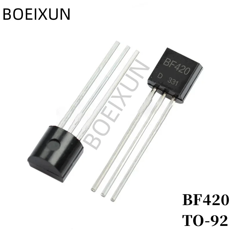 100Pcs BF420 DIP Transistor TO-92 Type NPN Bipolar Amplifier Transistor 300V/100mA