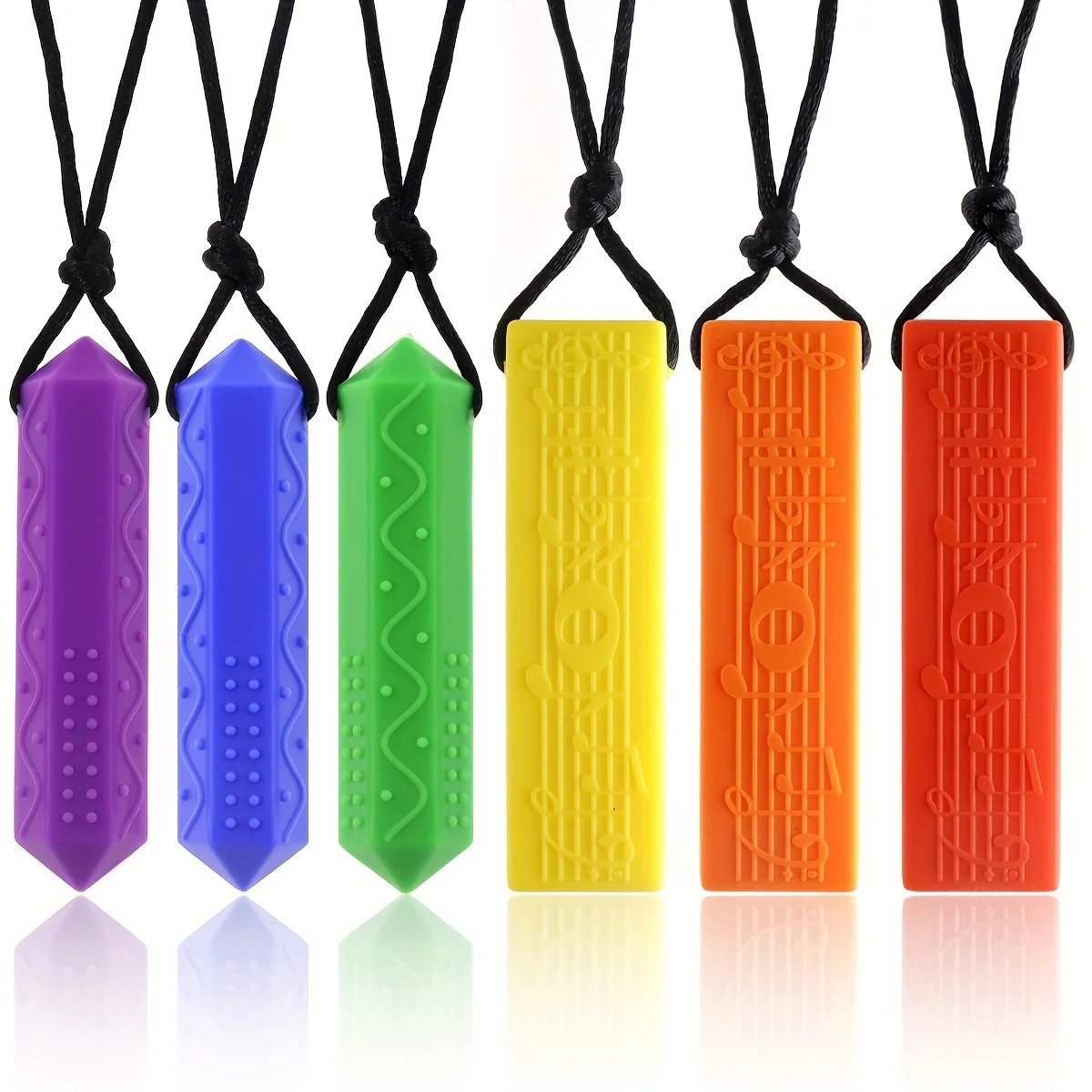 Sensory Chew Necklace,Oral Motor Therapy Tool,Silicone Chewy Necklaces for with Autism, ADHD, SPD, Chewing