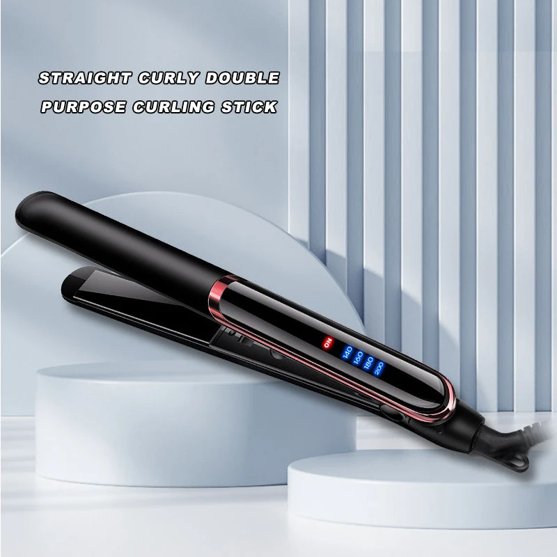 Professional Portable Flat Iron Fourth Gear Ceramic Hair Iron Straightener And Curler 2 In 1 Hair Straightener