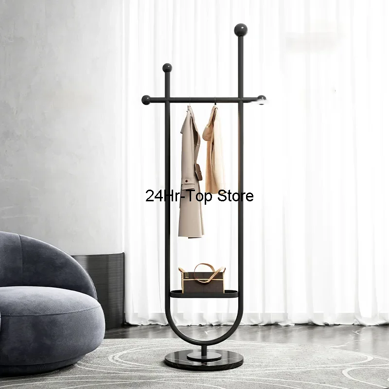 Hat Bedroom Clothes Rack Designer Corner Black Aesthetic Clothes Hanger Metal Minimalist Percheros Para Ropa Library Furniture