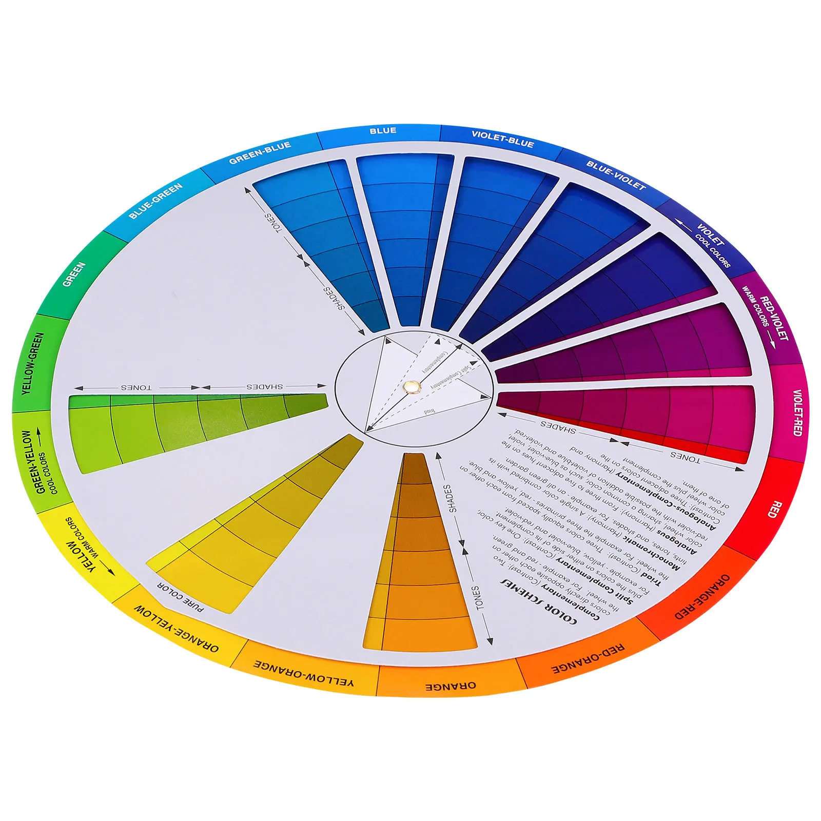 

Colour Chart Wheel for Fashion Artists Rotatable Mixing Tool Educational Art Design Supplies