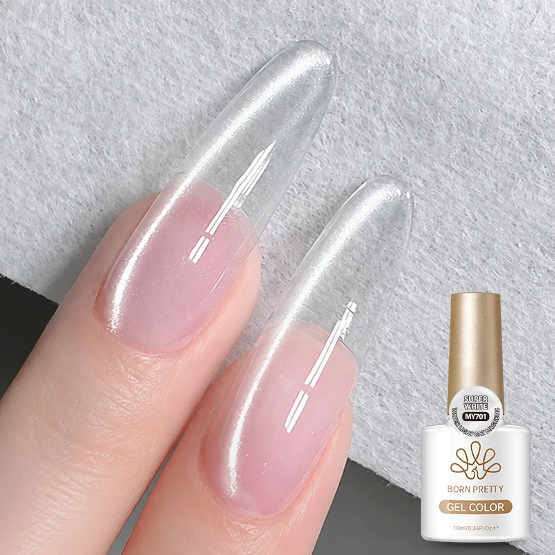 BORN PRETTY 10ml Superweißes Katzen-Magnetgel Super-Flash-Weiß Glasperlen Soak-Off UV-Magnetgel Nagellack Maniküre-Zubehör – Detail 3