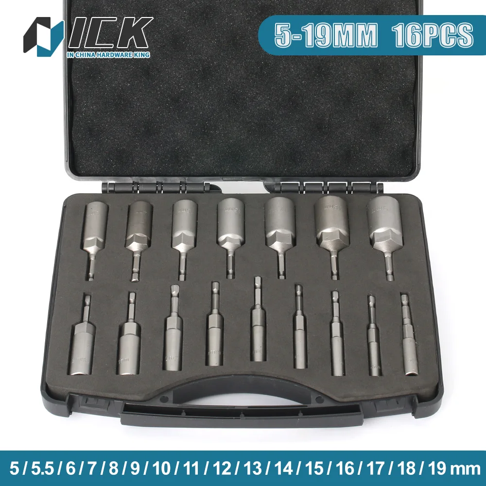 impacto soquete porca screwdrive poder broca grupo hex soquete adaptador drivers parafuso reparacao kit de ferramentas 16 pcs 01