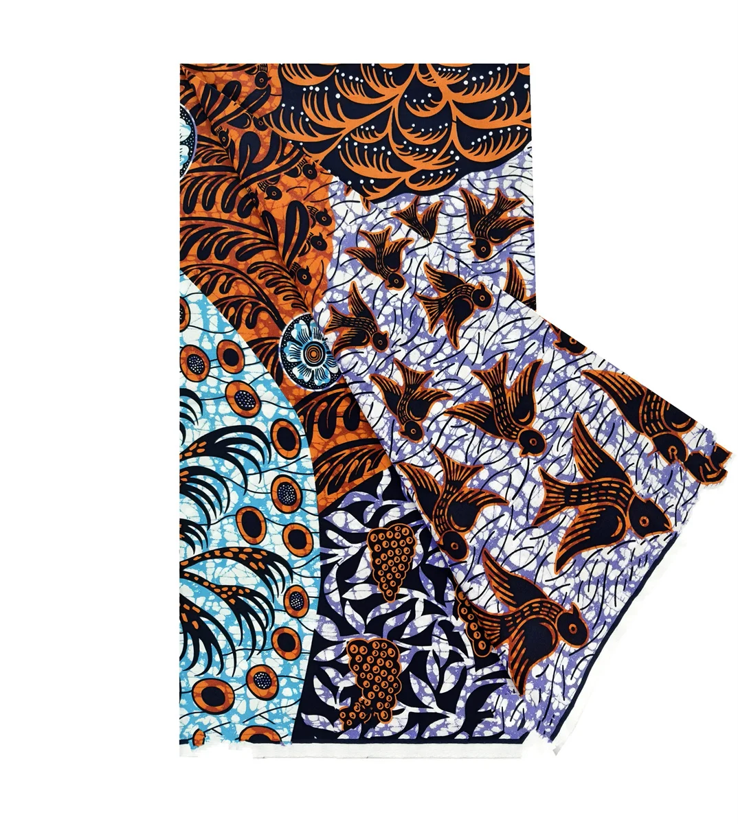 

African Wax Fabric Super Fabric 100% Original Ankara Wax Fabric Block Print Batik Dutch Fabric 6yards For Wedding Party