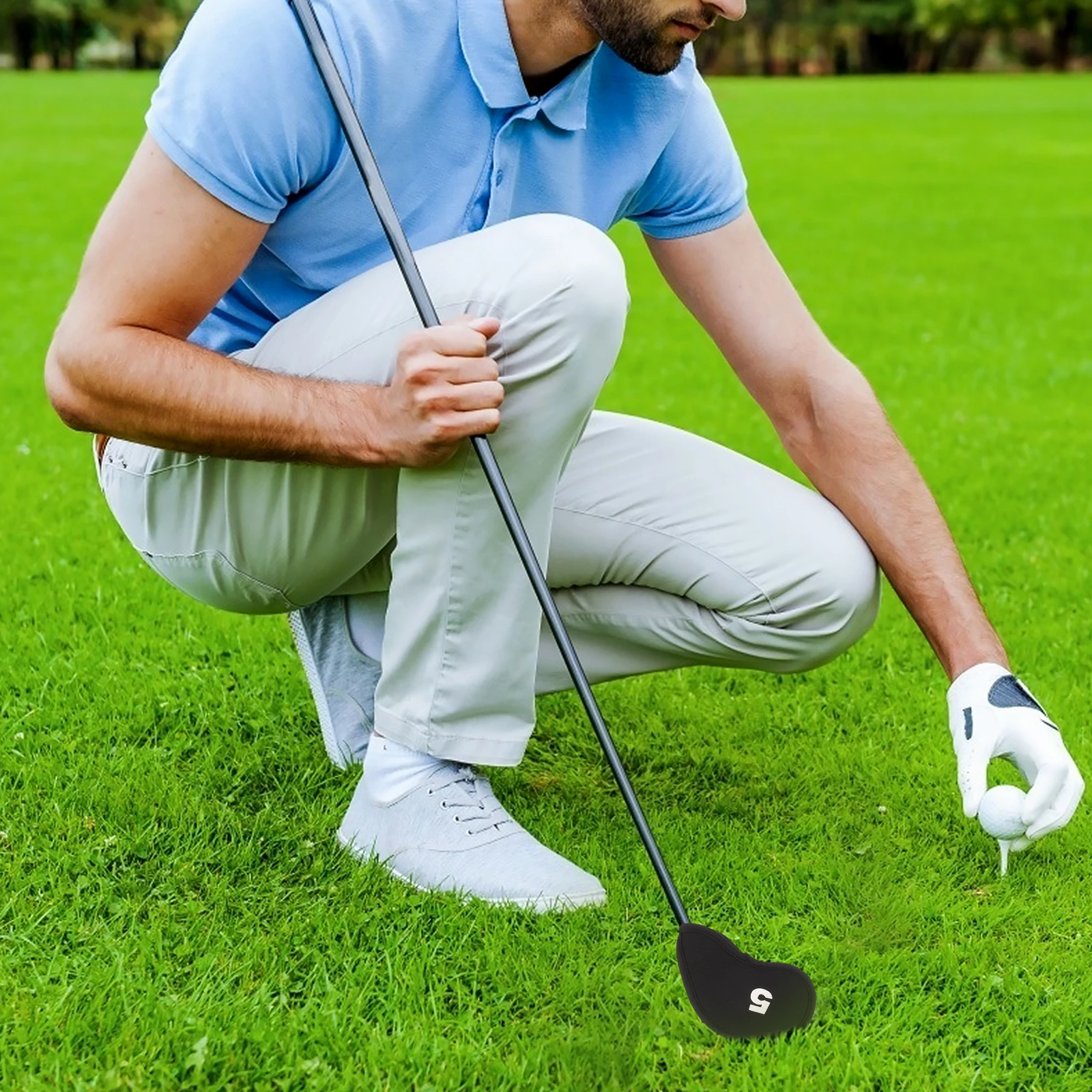 

11pcs Golf Club Head Cover Protective Soft Equipment For Putter Black Professional Golf Accessories Durable Thickening Material