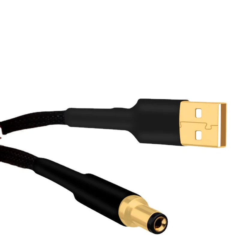 Cabo de alimentação DC de alta fidelidade OCC USB A-2.5mm/2.1mm HiFi dedicado áudio audiófilo DC5.5-2.1 cabo DC