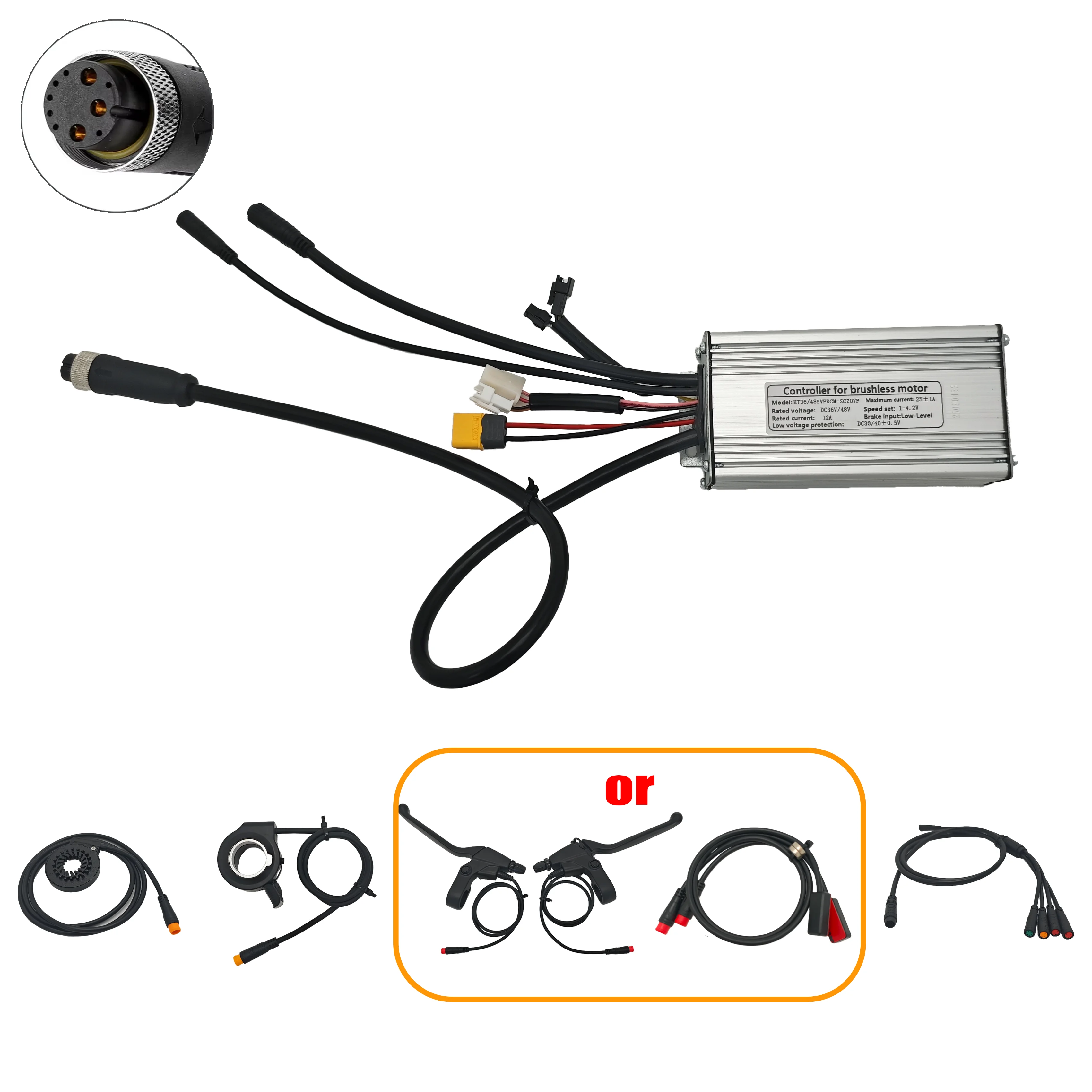 

Контроллеры KT KUNTENG 36В/48В 25А 30А, водонепроницаемые, синусоидальные, подходят для моторов-редукторов Bafang G062 48В750Вт 48В1000Вт