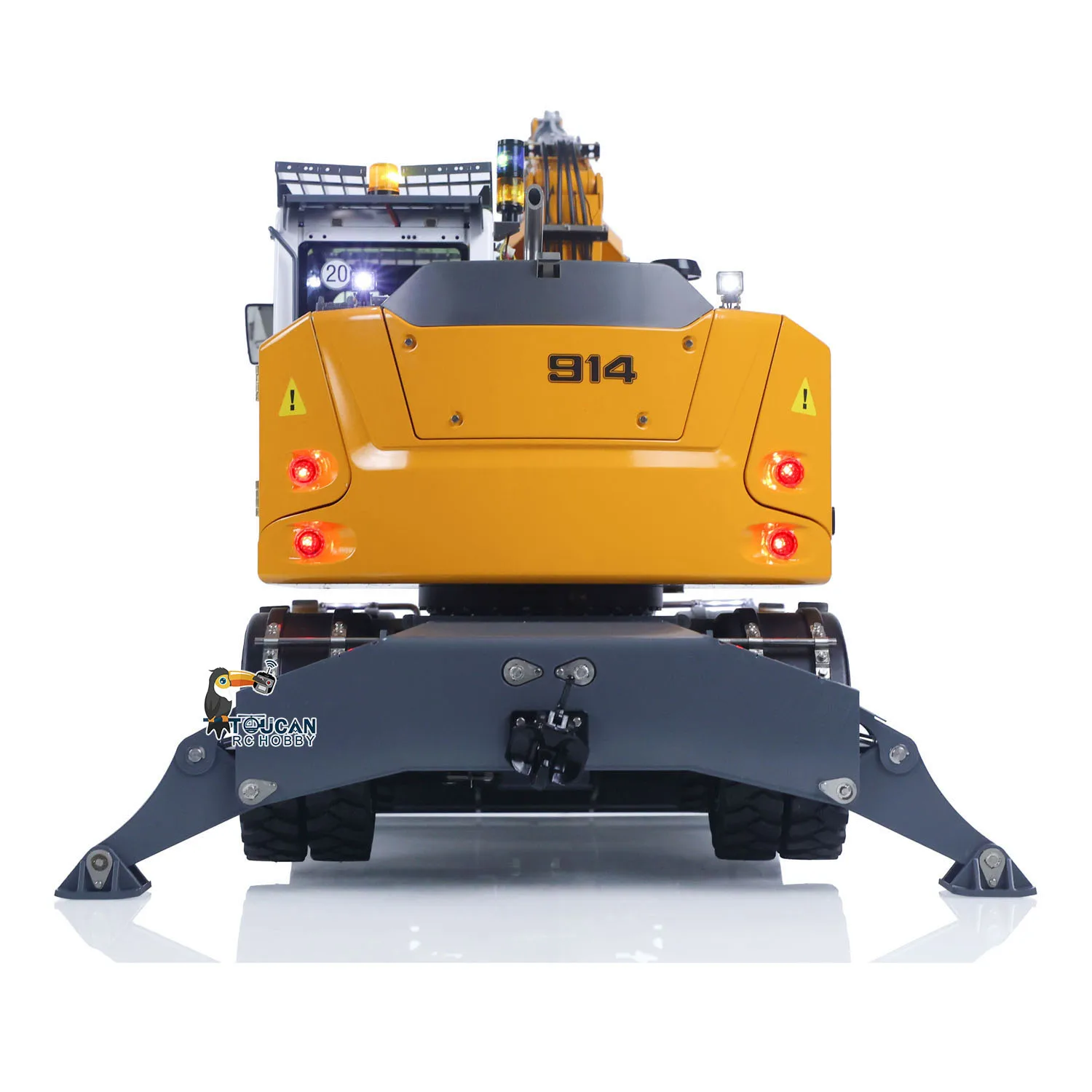 1:14 RTR LR914 RC Hydraulic Wheeled Excavator 8-ways Valve 4×4 Digger Engineering Vehicle Axle Lock Upgrade Brushless Motor Toys