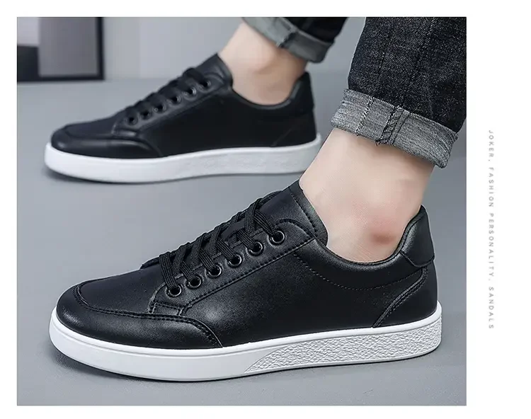 [Longkang-G138] Nuevos zapatos blancos para hombre, zapatos de moda, zapatos deportivos informales de cuero para hombre