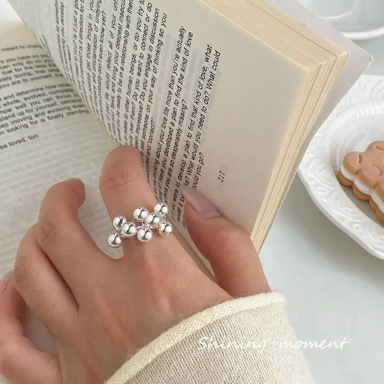 New in 925 Sterling Silver Ball Smooth Surface Adjustable Women\'s Rings Luxury Designer Jewelry Wholesale Accessories Moneys 925