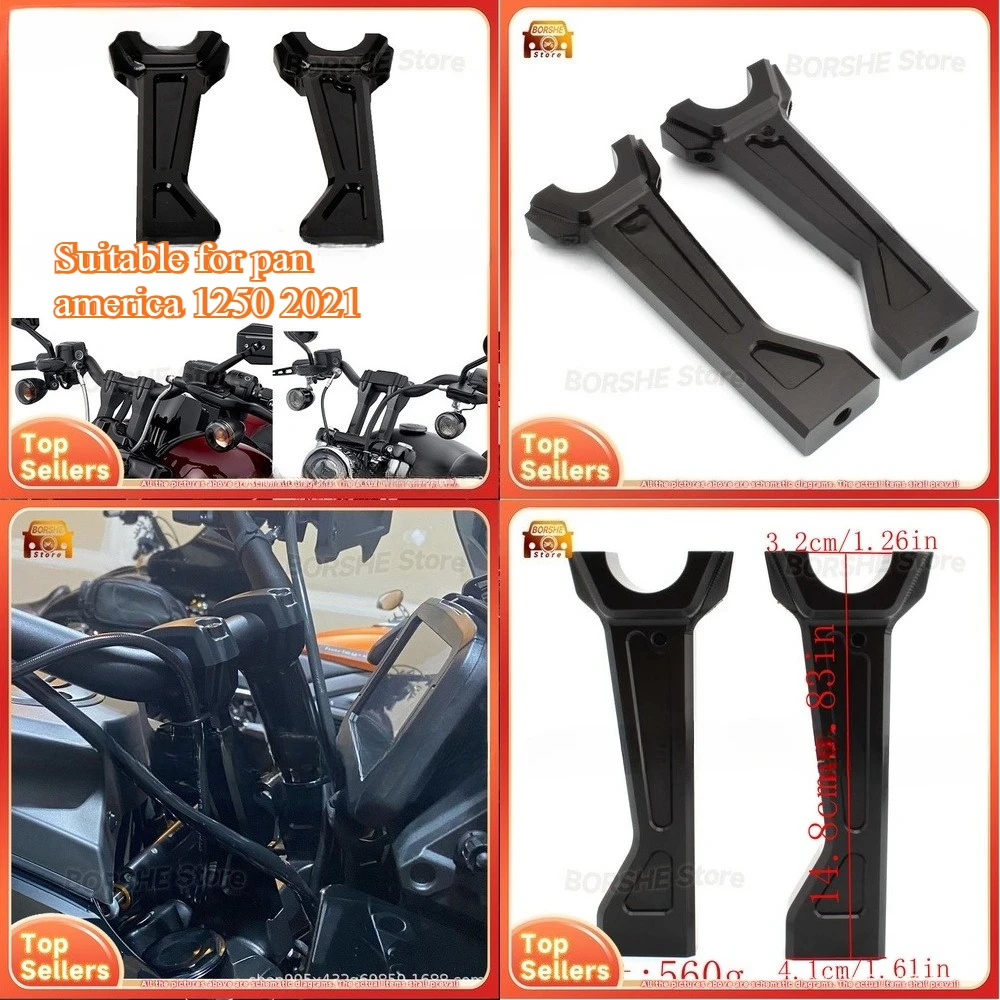 

2026 Universal Motorcycle Handlebar Riser Kit Suitable for pan america 1250 2021 2 inch Handlebar Elevator Mounting Bracket for