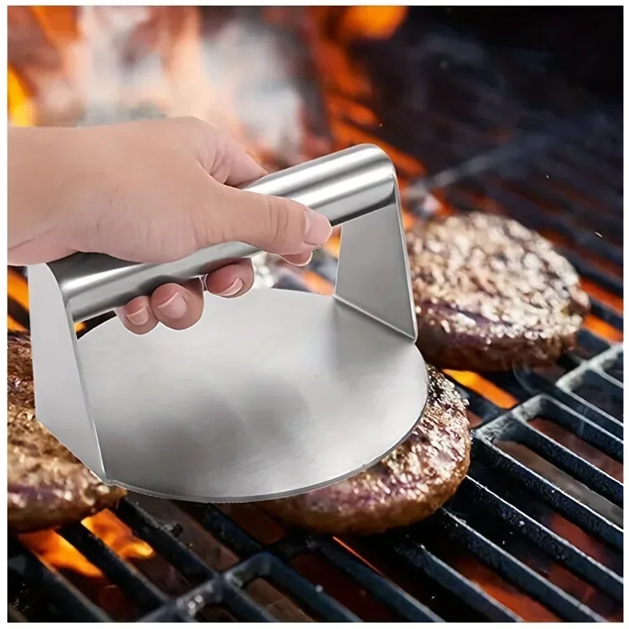 Stainless Steel Smash Burger Press Hamburger Patties Meat Masher Circular Meat Press Mold for Deli Meats Kitchen Accessories image 5
