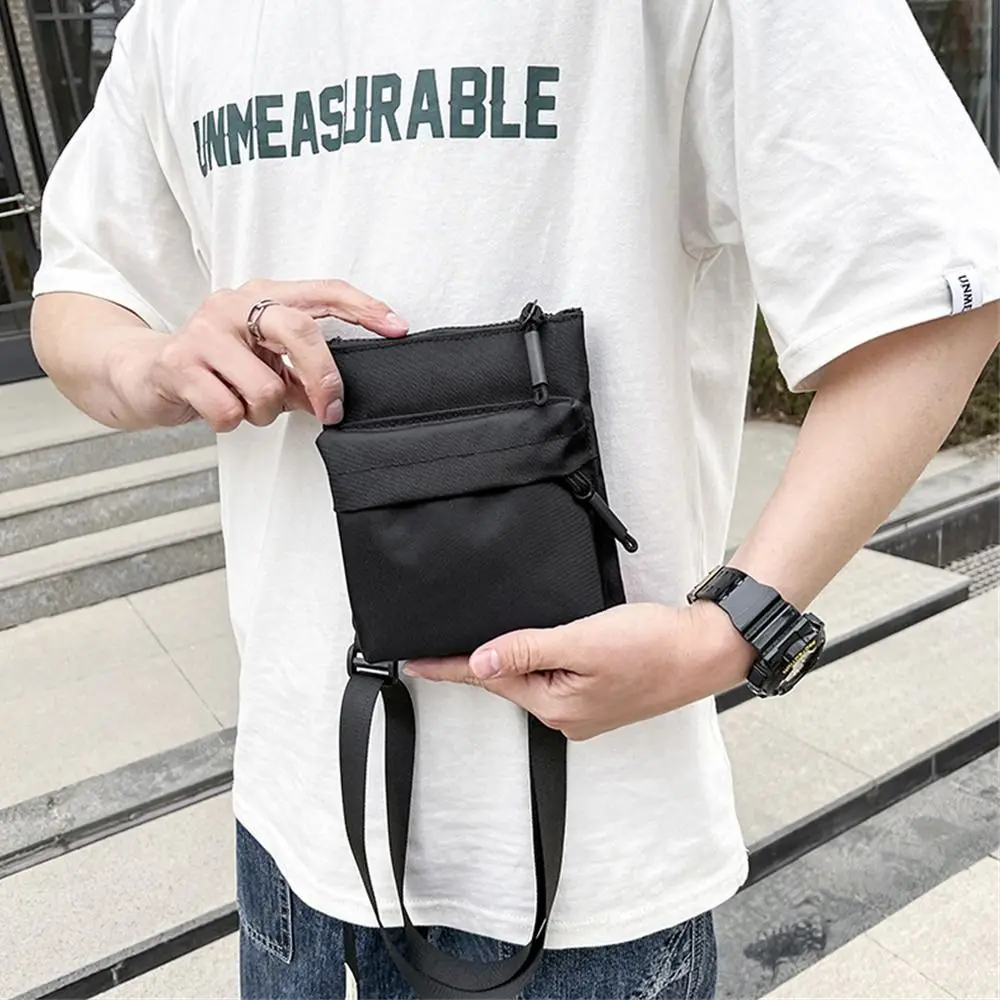 Casual Nylon Shoulder Bag Waterproof Solid Color Cross-body Bag Messenger Bags Women Men