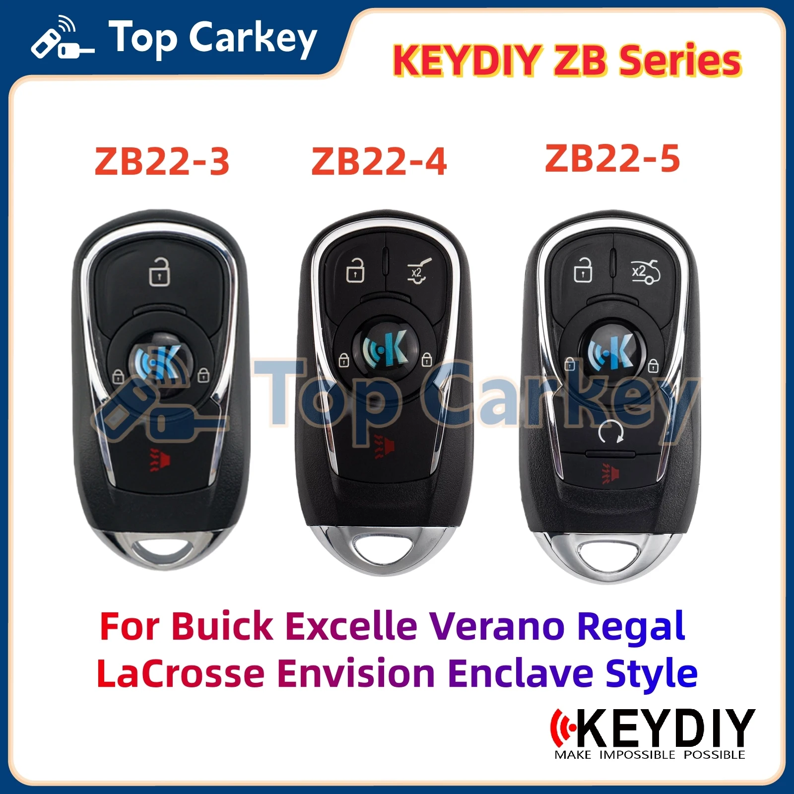 KEYDIY KD ZB22-3 ZB22-4 ZB22-5 Universal Smart Remote Key for Buick Excelle Verano Regal LaCrosse Envision Enclave Style