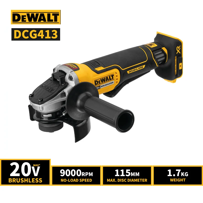 Dewalt DCG413B Wireless Angle Grinder Rechargeable 115MM 4.5in. 9000RPM Multiple Protection Brushless 20V Lithium Power Tools