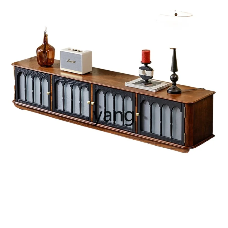 

LH retro all-solid wood TV cabinet medium antique floor-to-ceiling TV cabinet living room home storage storage