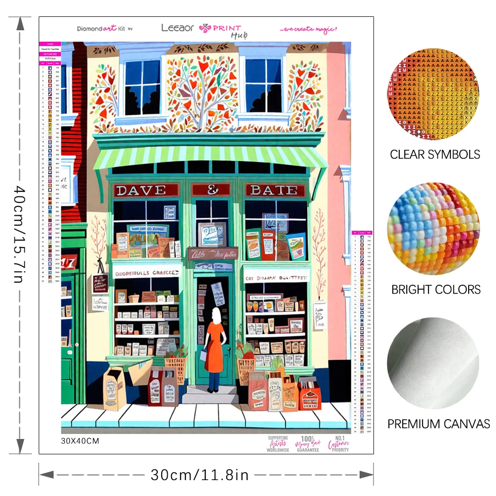 Comic Landscape Diamond Painting Color Convenience Store Full Rhinestone Mosaic Art Cross Stitch Kit Home Handmade Decor Gifts