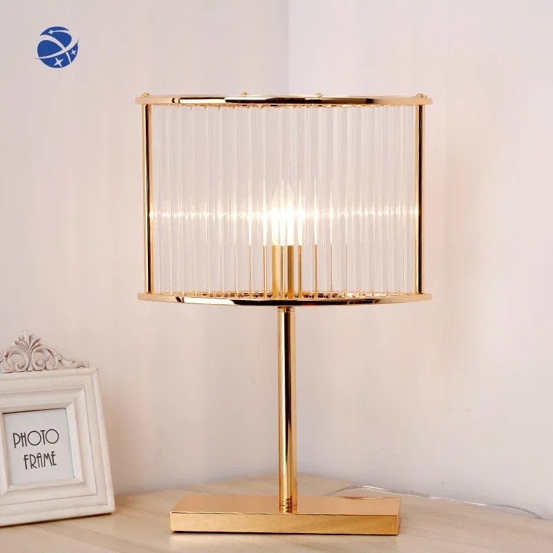 YUNYI Crystal Table Lamp Glass Hotel Bedroom Beside Desk Lamp Office Table Light JY6210