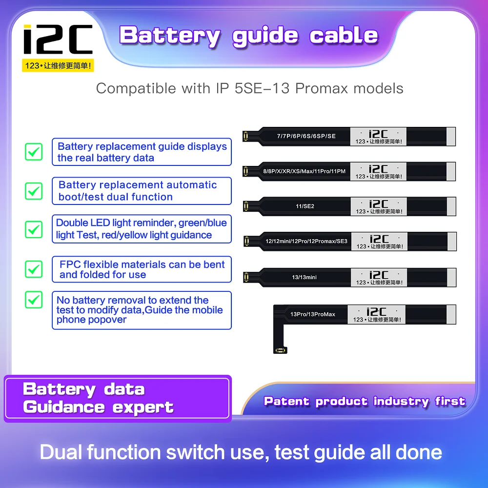 HISEECON i2C Battery Flex Cable Health Data Guide Booting Edit For iPhone 5SE 6 7 8 X 11 12 13 Pro Max Maintenance Repair Tools