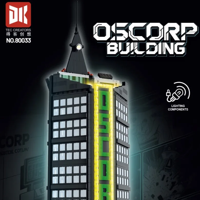 Movie Oscorp Tower Model Technical Bricks City House Game Architecture Sets Castle Building Blocks Modular Technology Toys Gift