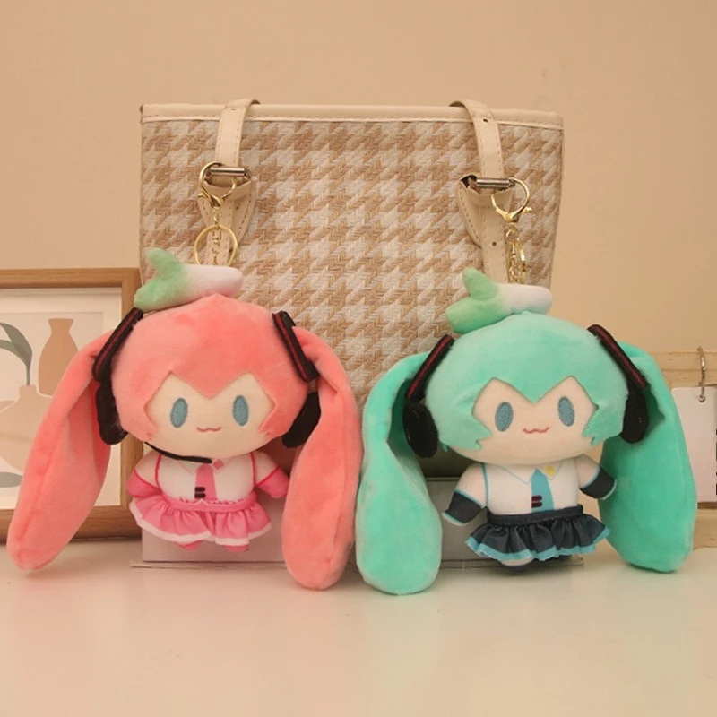 Nuevo Llavero de Peluche de Hatsune Miku, Lindo Juguete Coleccionable de Anime, Colgante para Bolsa, Decoración, Regalo para Novias
